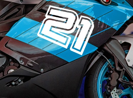 Motorrad Racing Startnummer 21 Zahl