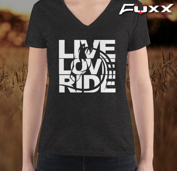 Shirt Reiten " Live Love Ride " Pferde - Kopf schwarz