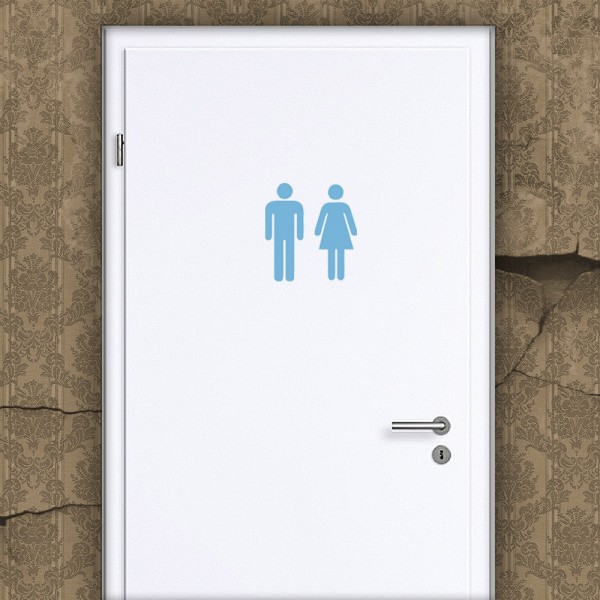 Aufkleber Türaufkleber Bad WC Mann Frau SET Bla Bla Bla Toilette Fun Sticker Far 