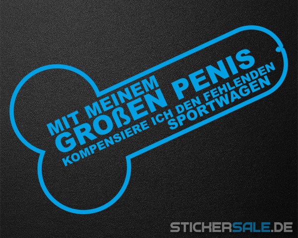 Großer Penis - kein Sportwagen - Auto Aufkleber Sticker