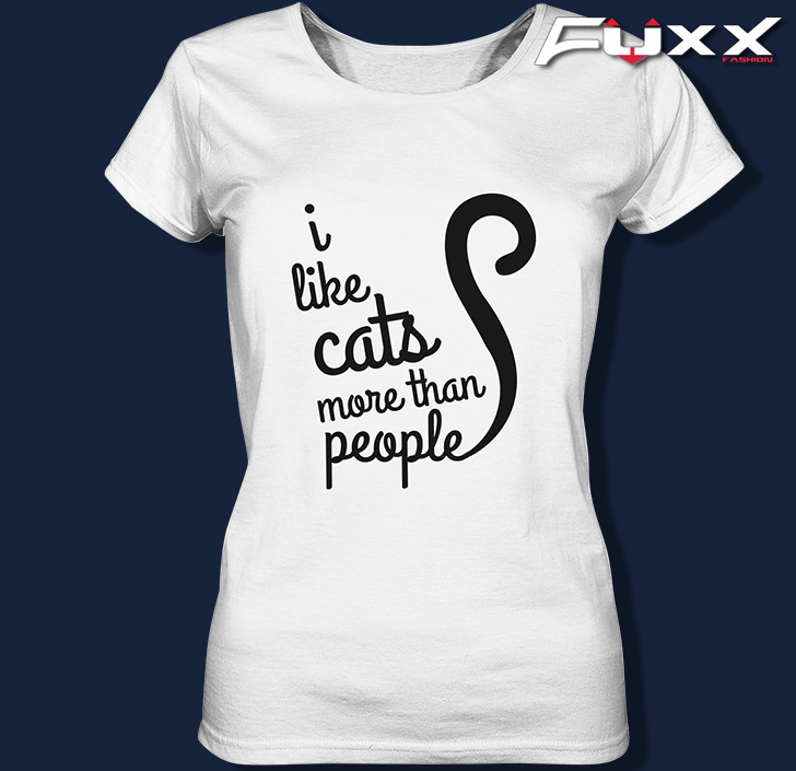 Ladies Katzen " i like cats more than people " weiß | Katzen | Tiere ...