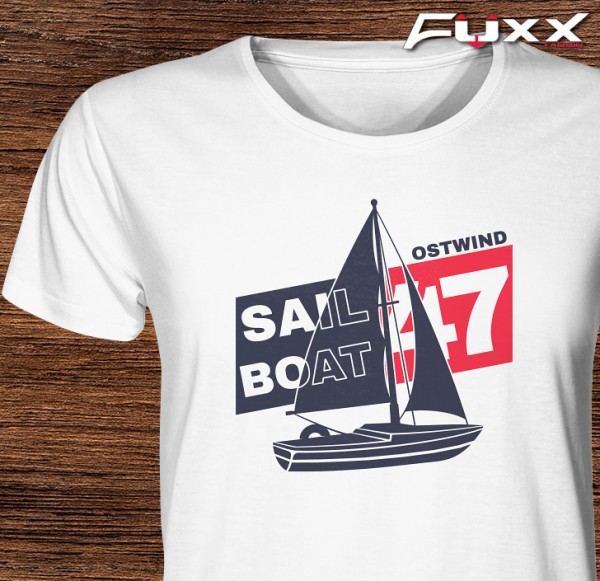 Segel Shirt Nummer 47 " Sailing Boat " weiß