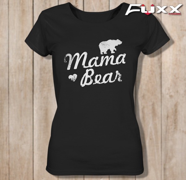 Ladies Shirt " MAMA BEAR " Bär schwarz