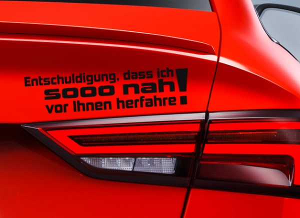 Auto Aufkleber  Entschuldigung das ich so nah vor Ihnen herfahren  für  Heckscheibe, Sprüche, STICKER / AUFKLEBER, Sticker & T-Shirts