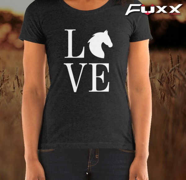 Shirt Reiten " Love Horse " Pferde Liebe schwarz
