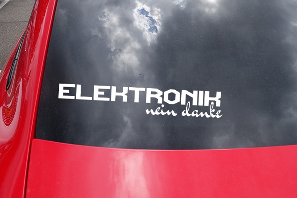 Aufkleber " ELEKTRONIK NEIN DANKE " Altes Auto Sticker