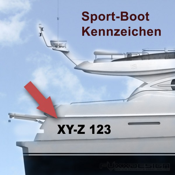 Sport Boot Kennzeichen bis 80cm Länge