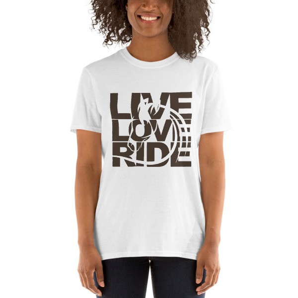 Shirt Reiten " Live Love Ride " Pferde - Kopf weiß